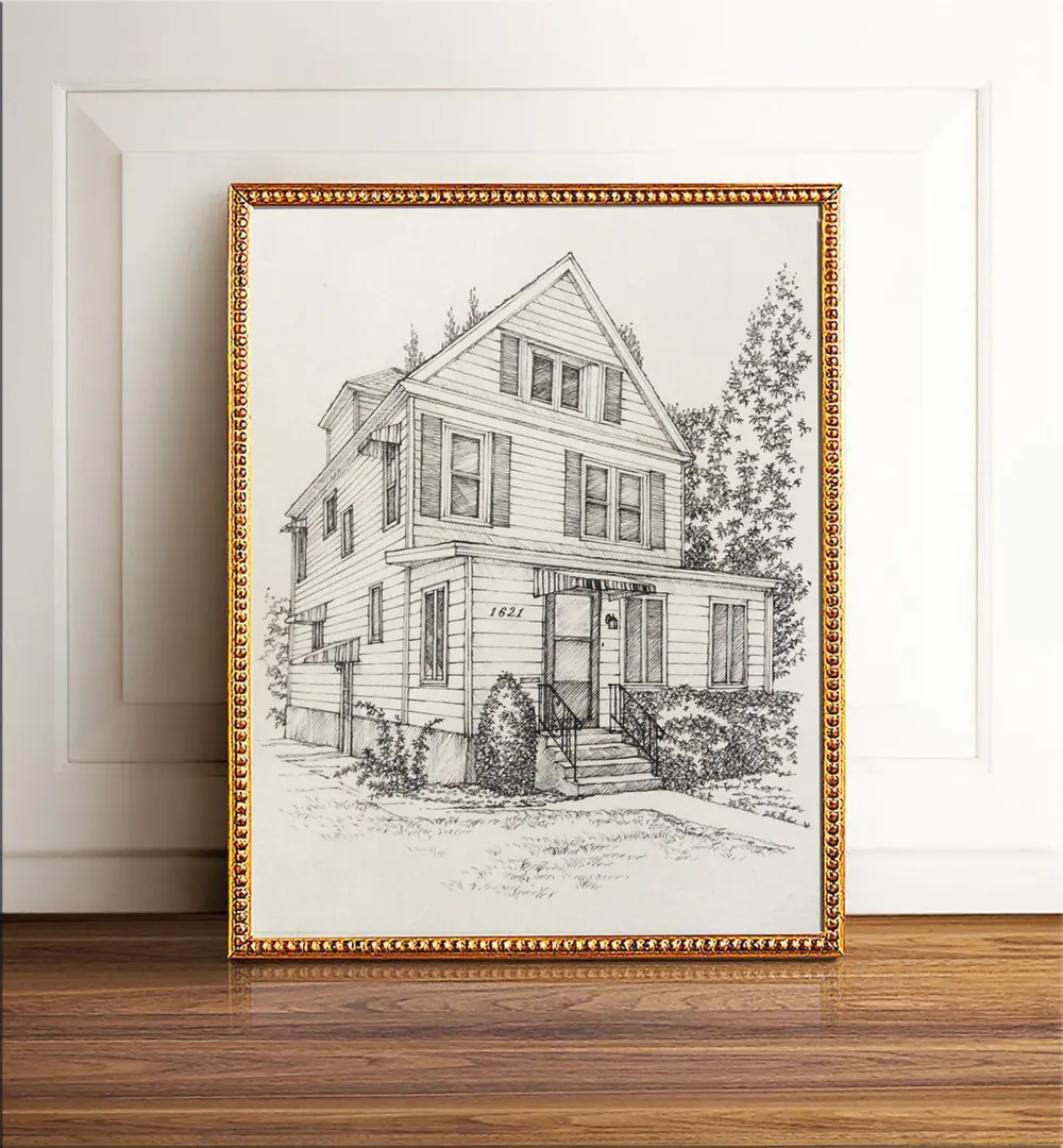 Custom Home Portrait, Hand-Drawn House Sketch Print - Image 2