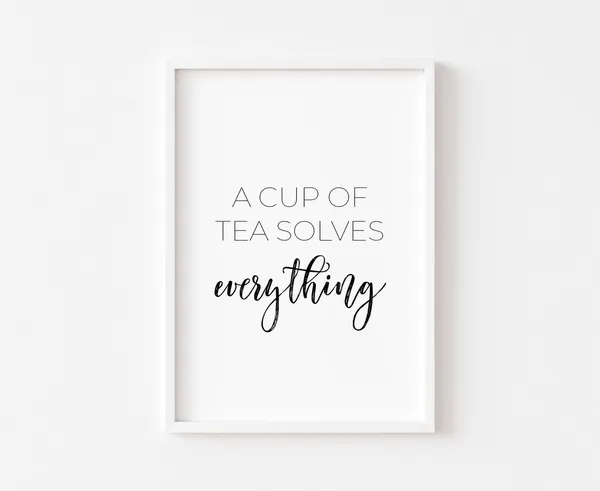 A Cup Of Tea Kitchen Art Print, Food Decor