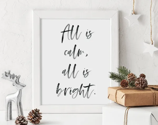 All Is Calm All Is Bright Christmas Art Print
