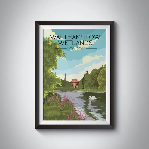 Walthamstow Wetlands London Park Travel Poster