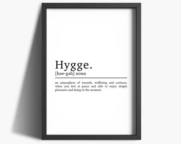 Hygge Definition Bedroom Decor, Typography Art Print