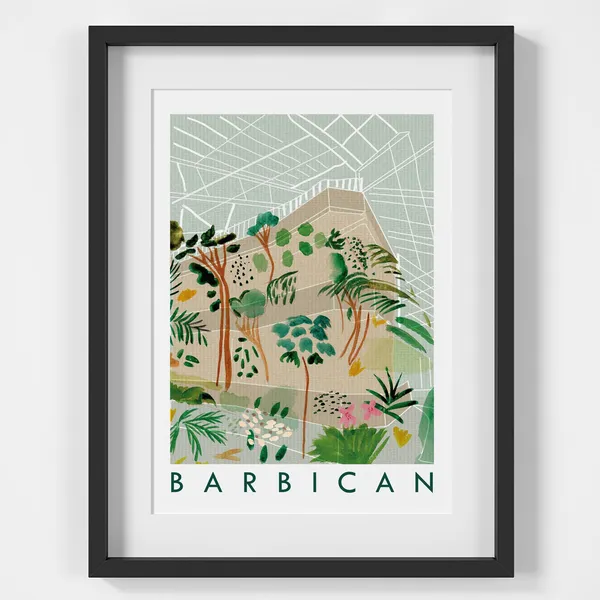 Barbican London Landmark Travel Poster, Heritage Design