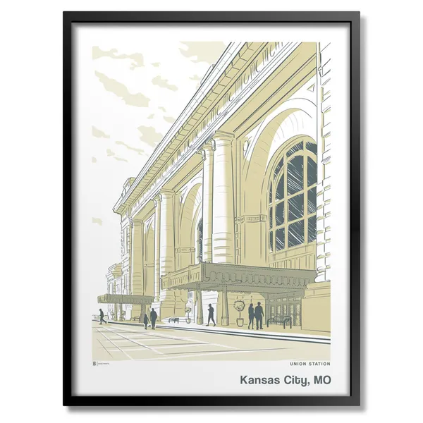 Kansas City Union Station Travel Poster Art Print