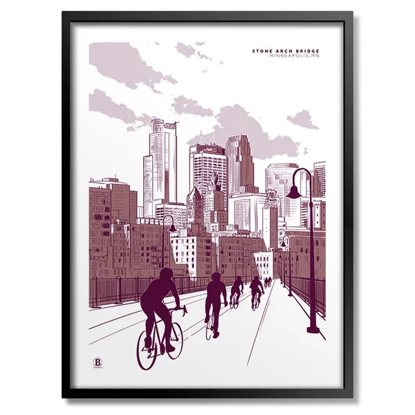 Minneapolis Stone Arch Bridge Travel Poster