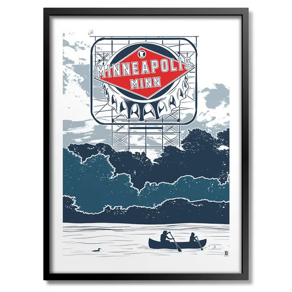Minneapolis Grain Sign Art Print, Travel Poster