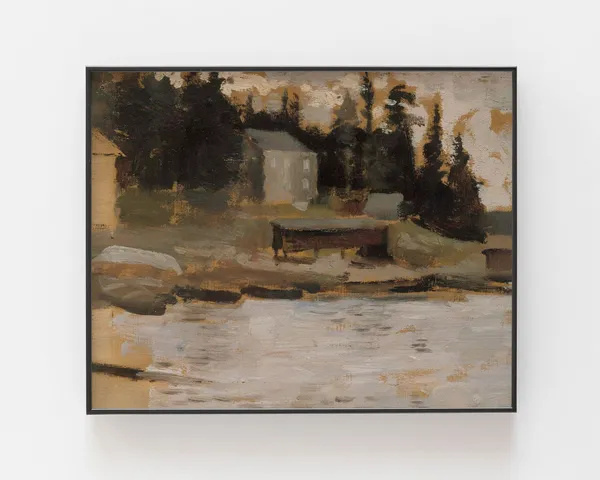 Rustic Vintage Landscape Print, Lake Cottage Decor