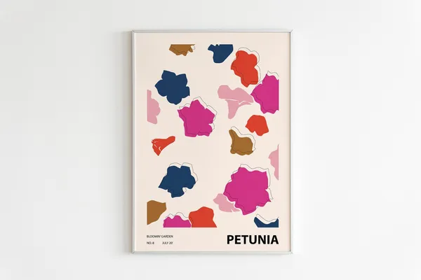 Colorful Flower Illustration Abstract Botanical Art Print
