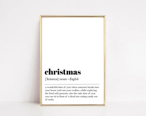 Christmas Definition Modern Christmas Art Print