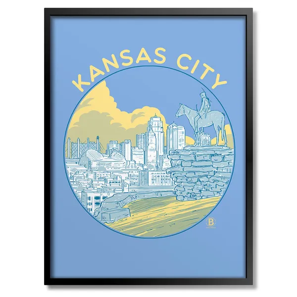 Kansas City Circle Travel Poster