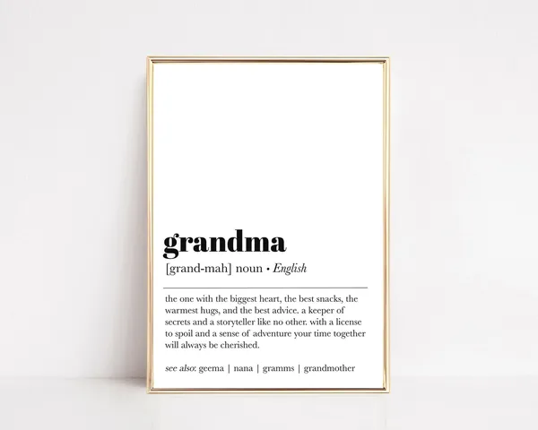 Grandma Definition Christmas Gift Art Print