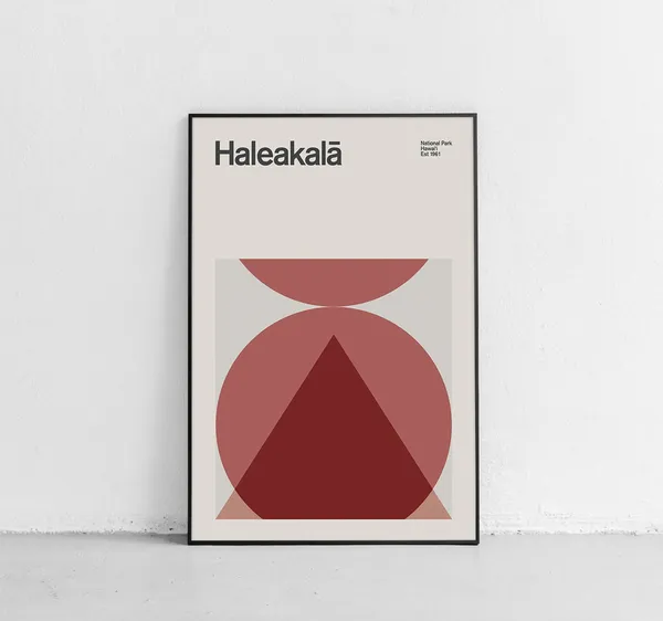 Haleakala National Park Mid-Century Travel Poster