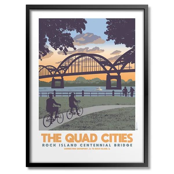 Quad Cities Centennial Bridge Travel Poster