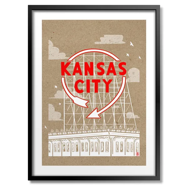 Kansas City Auto Sign Art Print