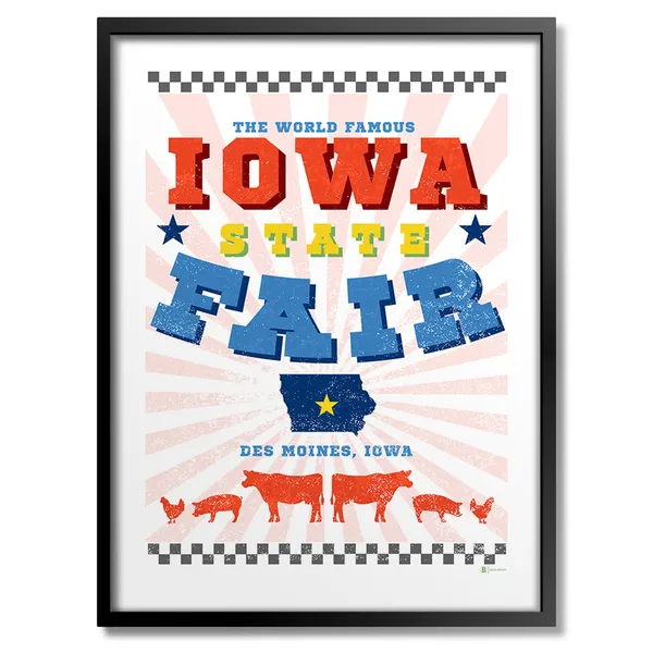 Iowa State Fair Travel Poster, USA Place Print