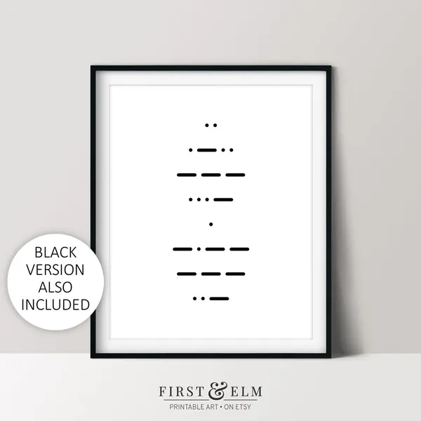 Morse Code I Love You Minimalist Art Print