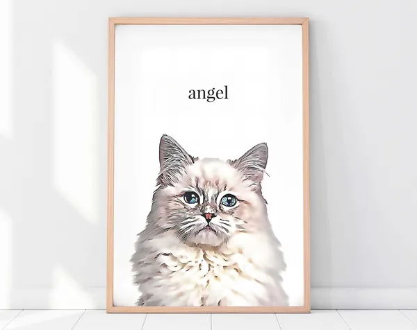 Custom Pet Portrait, Pet Memorial Gift Art Print