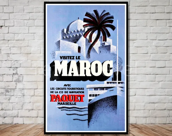 Morocco Maroc Instant Retro Travel Poster