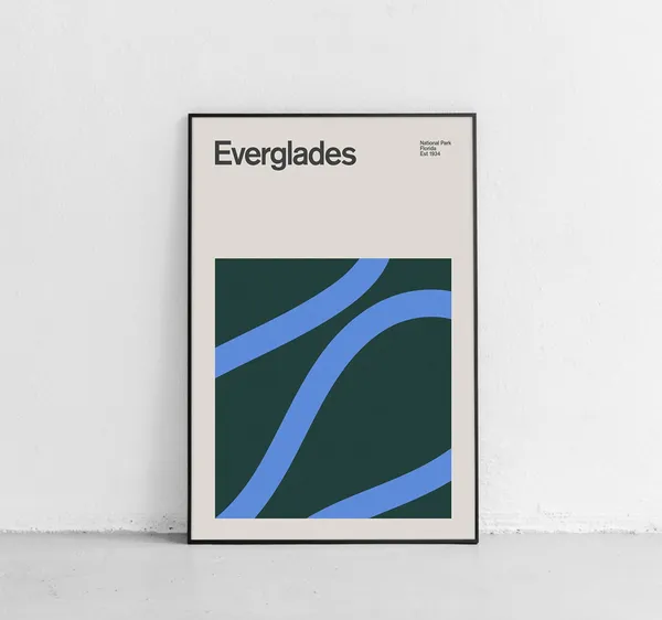 Everglades National Park Mid-Century Travel Poster