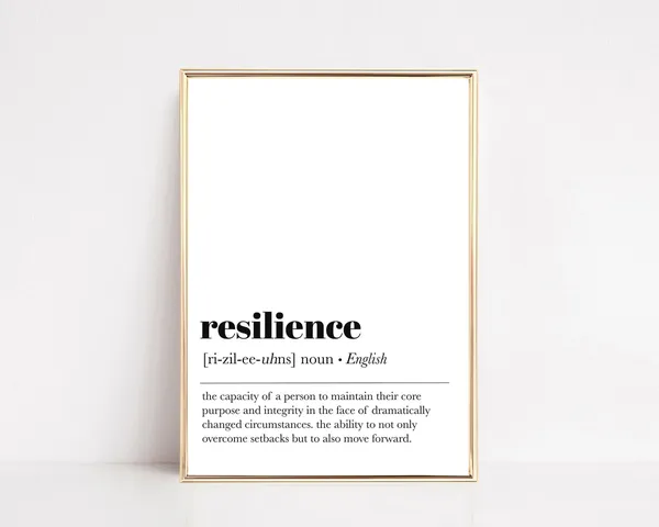 Resilience Definition Motivational Wall Art Print