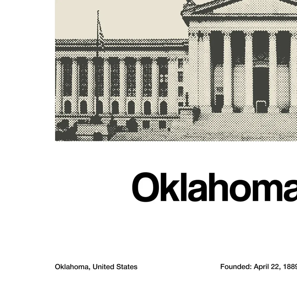 Oklahoma City State Capitol Minimalist Art Print - Image 2