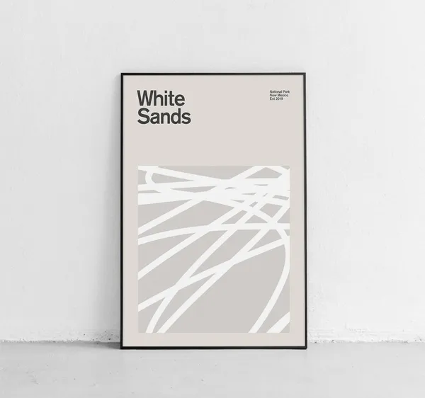 White Sands National Park Mid-Century Travel Poster