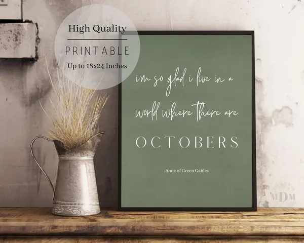 Halloween Wall Art, Farmhouse October Quote Print