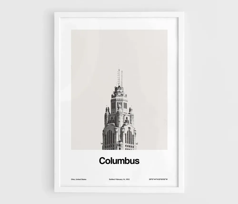 Columbus Ohio LeVeque Tower Minimalist Art Print