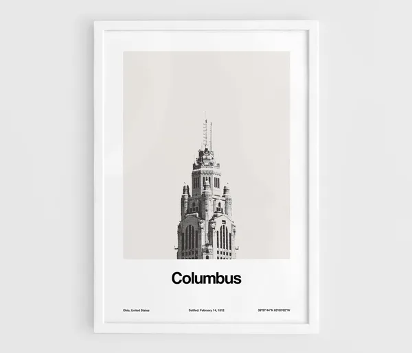 Columbus Ohio LeVeque Tower Minimalist Art Print