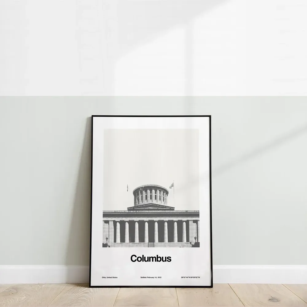 Columbus Ohio Minimalist Travel Poster, Ohio Statehouse - Image 3