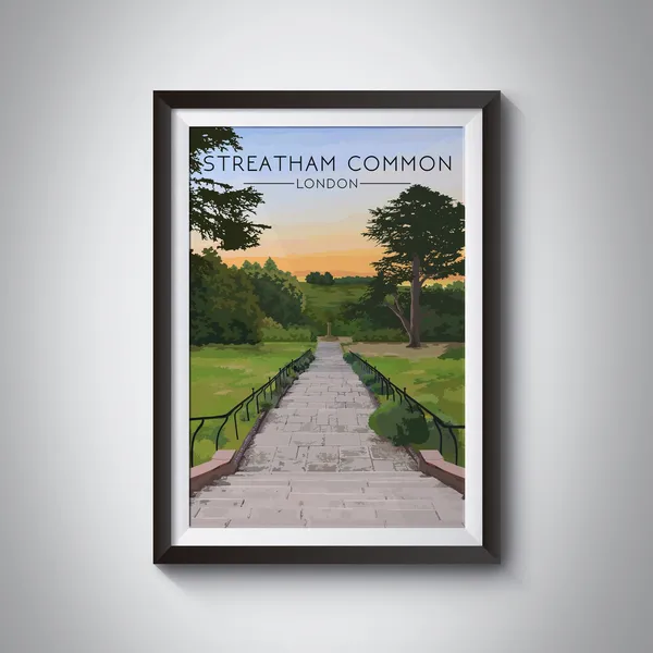 Streatham Common London Travel Poster, Park Print