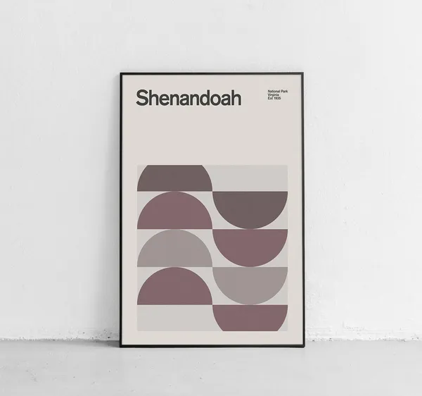 Shenandoah National Park Mid-Century Travel Poster