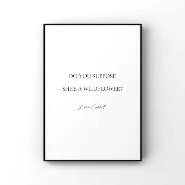 Alice in Wonderland Wildflower Art Print