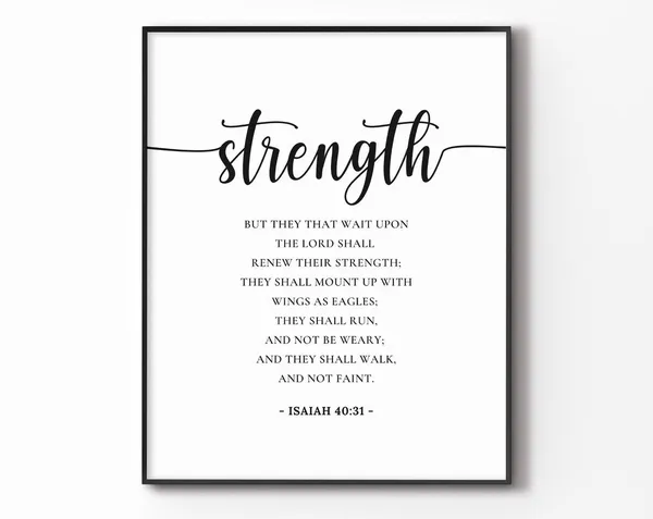 Isaiah 40:31 Minimal Bible Verse Art Print for Christian Home