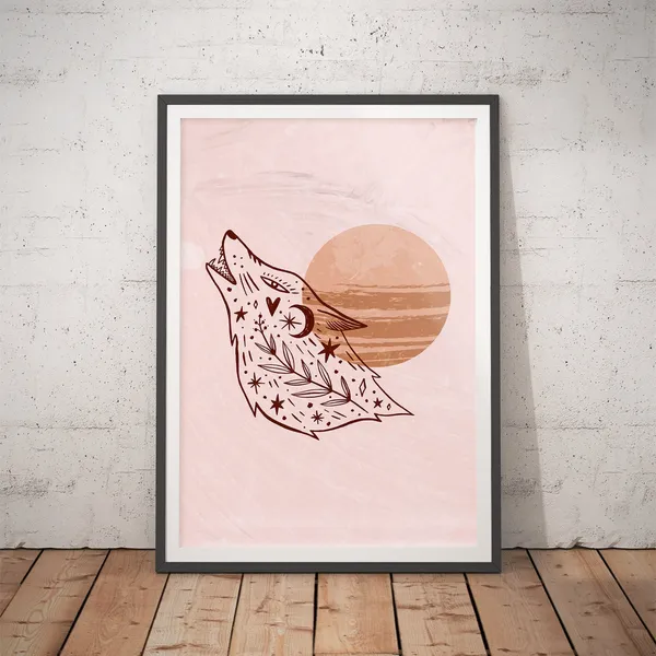 Luna Dream No 8 Howling Wolf Occult Art Print