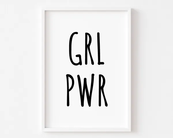 Girl Power Feminist Quote Poster, Bedroom Decor