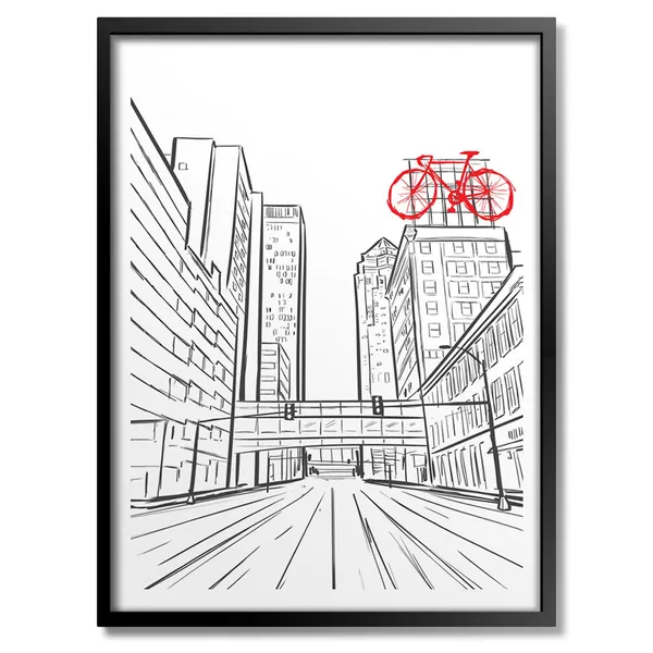 Des Moines Travelers Bike Art Print