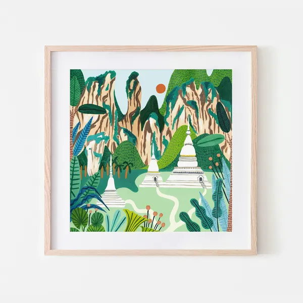 Chiang Mai Temple, Northern Thailand Travel Poster