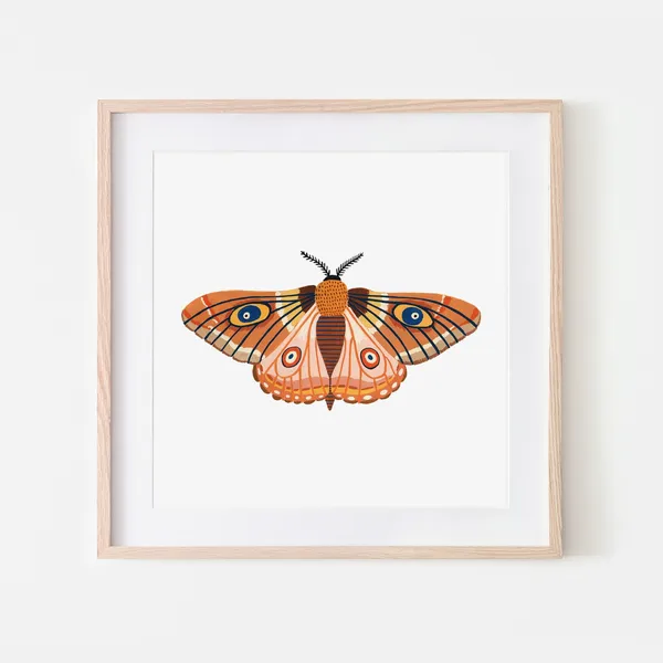 Autumn Moth Art Print, Woodland Nursery Decor