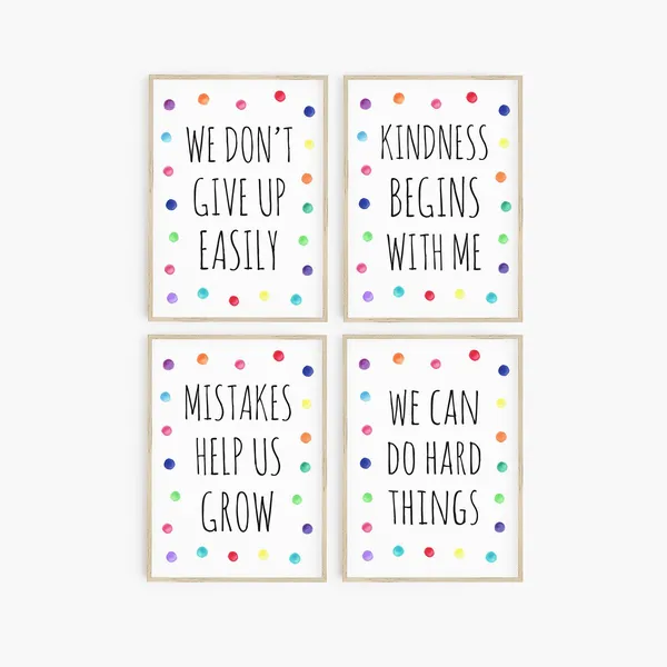 Growth Mindset Classroom Posters, Motivational Quote Art Print