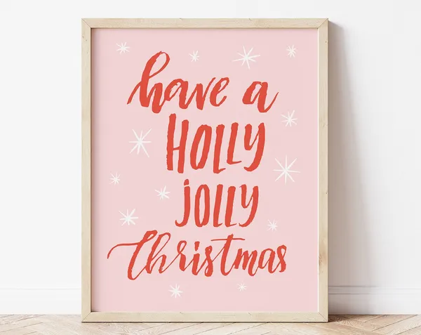 Modern Christmas Print, Whimsical Holiday Decor