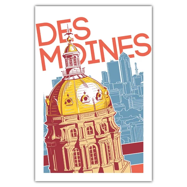 Des Moines Capitol Travel Poster