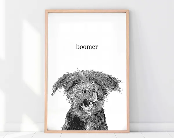 Custom Pet Portrait, Dog or Cat Photo Art Print