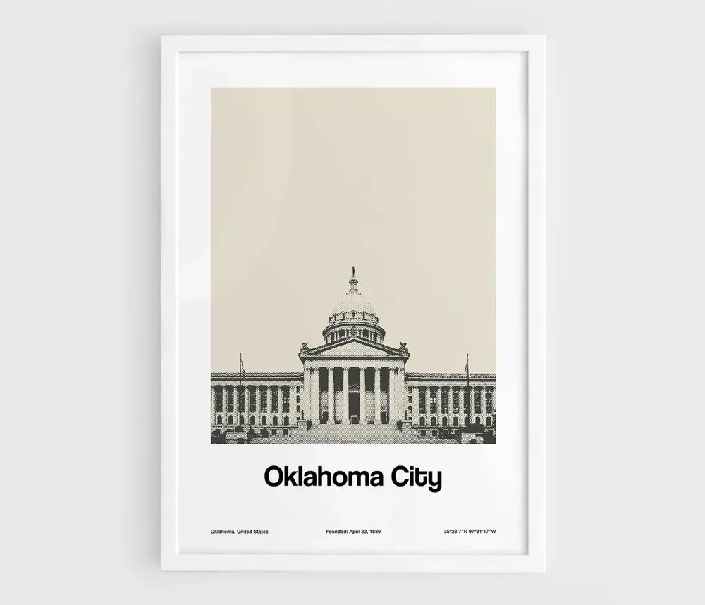Oklahoma City State Capitol Minimalist Art Print