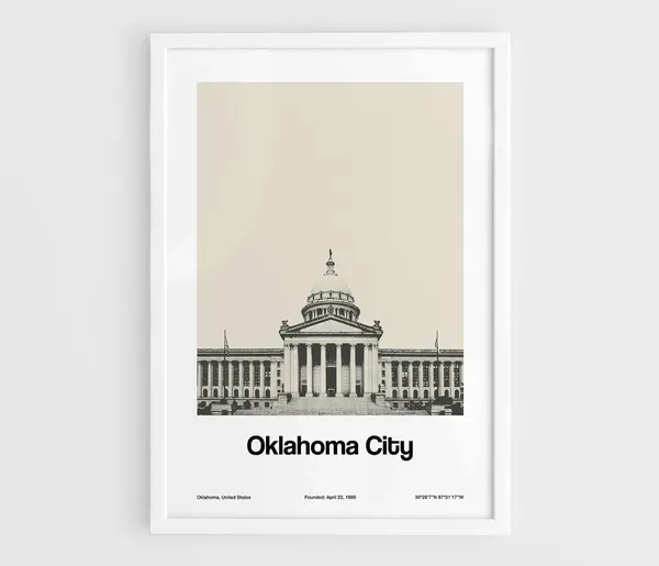 Oklahoma City State Capitol Minimalist Art Print