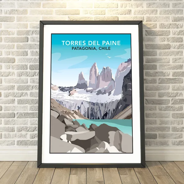 Torres Del Paine Chile Travel Poster Print