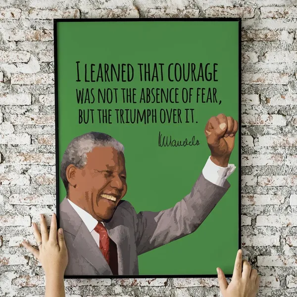 Nelson Mandela Quote - Justice & Courage Poster Print