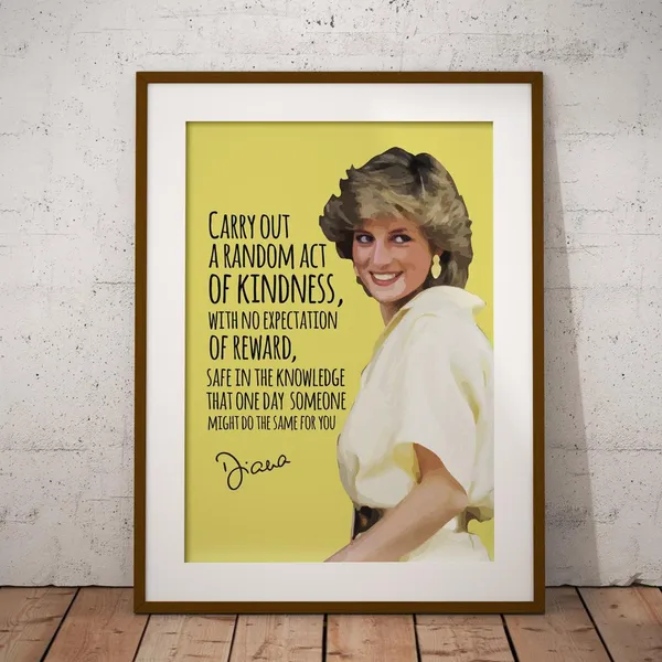 Princess Diana Quote, Feminism Motivation Poster