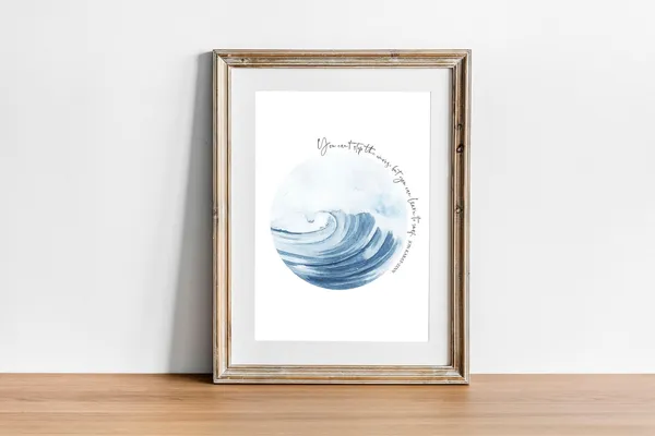 Ocean Quote by Jon Kabat-Zinn, Coastal Wall Art Print
