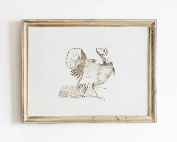 Vintage Thanksgiving Turkey Art Print, Farmhouse Decor