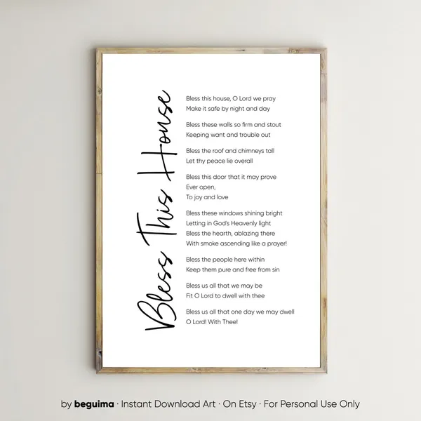 Bless This House Christian Scripture Art Print
